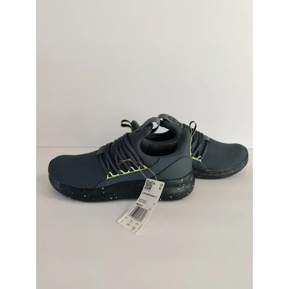 adidas Lite Racer Adapt 7.0 Kids Sneakers Gray/Black/Green US 5/ 6.5W